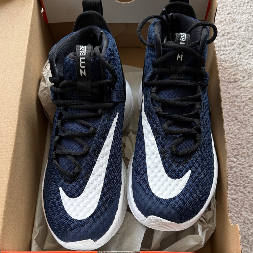 Nike Zoom Rise Navy Blue and White Athletic Sneakers
